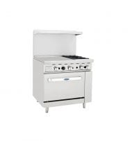 Atosa ATO-24G2B 36" Gas Range with 2 Burners and Left side 24" Griddle